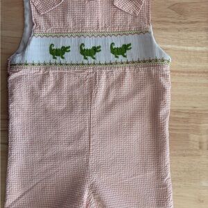 Orange seersucker Jon Jon with gators